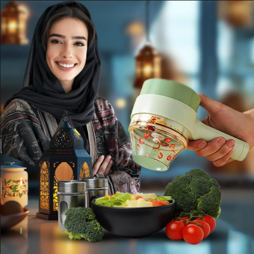 آلة تقطيع الخضروات الكهربائية المحمولة 4 في 1