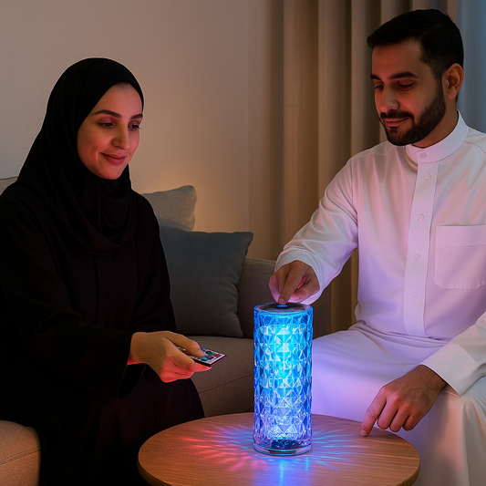 لمبة كريستال ذكية بألوان متعددة وتحكم باللمس والريموت