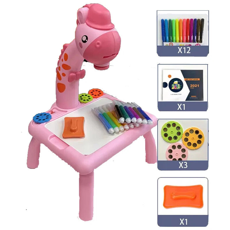 مكتب رسم بروجيكتور للأطفال (باللون الوردي)